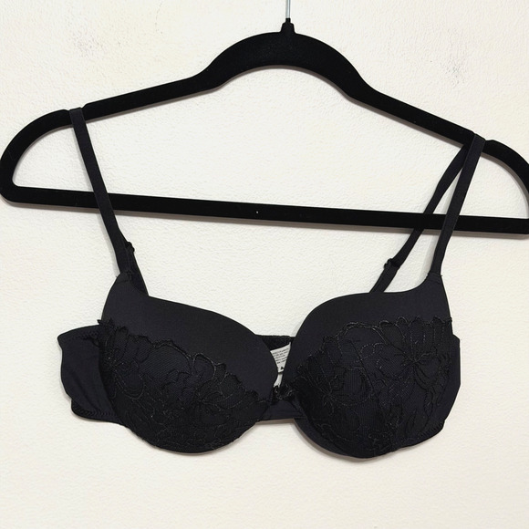 Maidenform Women’s 34C Black Push-Up Bra Self Expressions SE0075 Underwire Lace - Picture 1 of 3